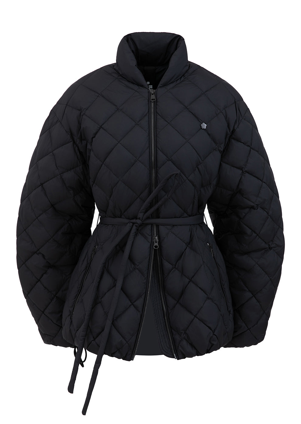 Women's Black puffer jacket – quilted winter coat by Dipari