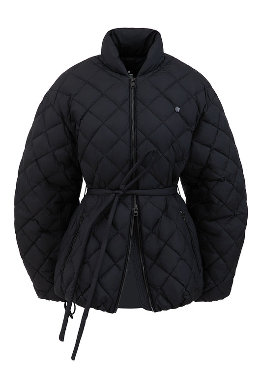 Women's Black puffer jacket – quilted winter coat by Dipari