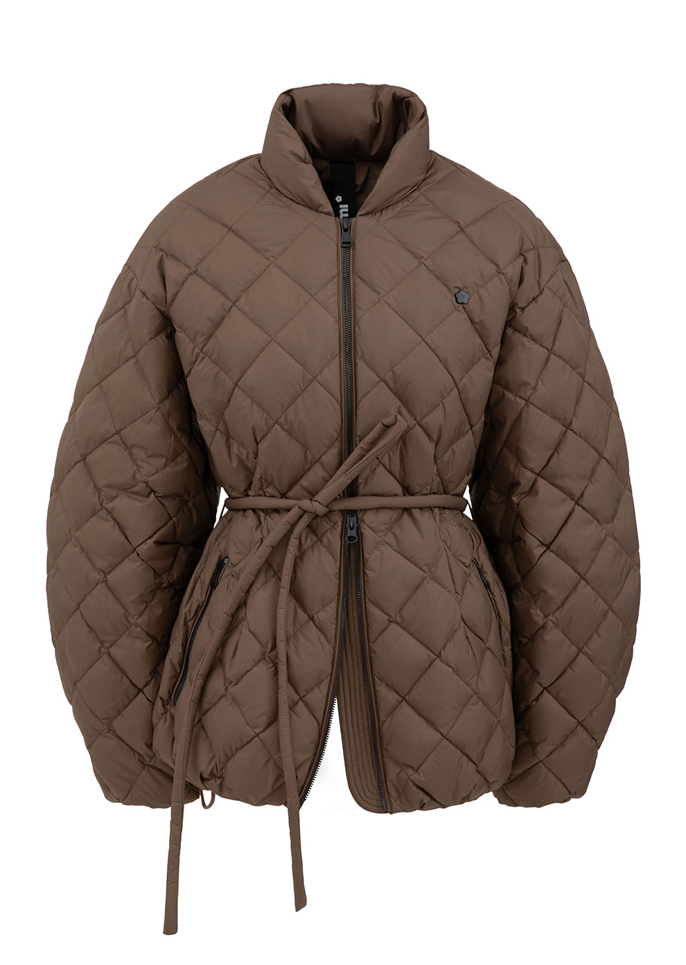 Women's Espresso brown puffer jacket – quilted winter coat by Dipari
